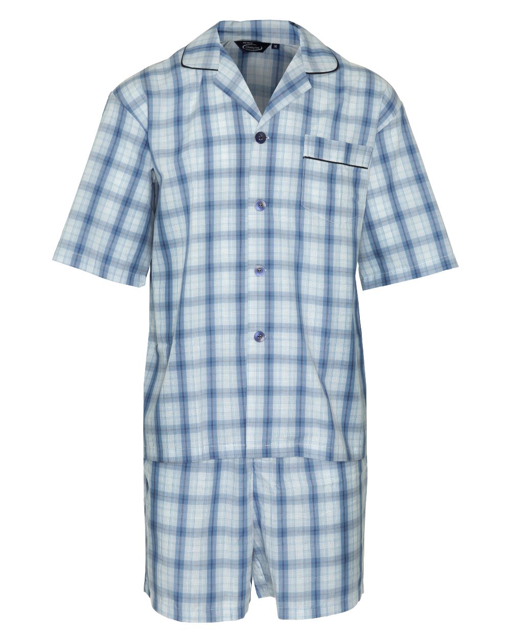 Light Blue Coloured Champion Richmond Shorts Pyjamas On A White Background