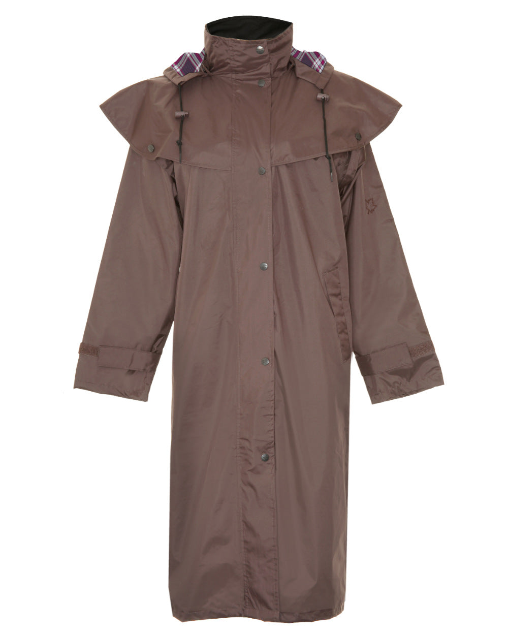 Brown Coloured Champion Sandringham Long Waterproof Coat On A White Background