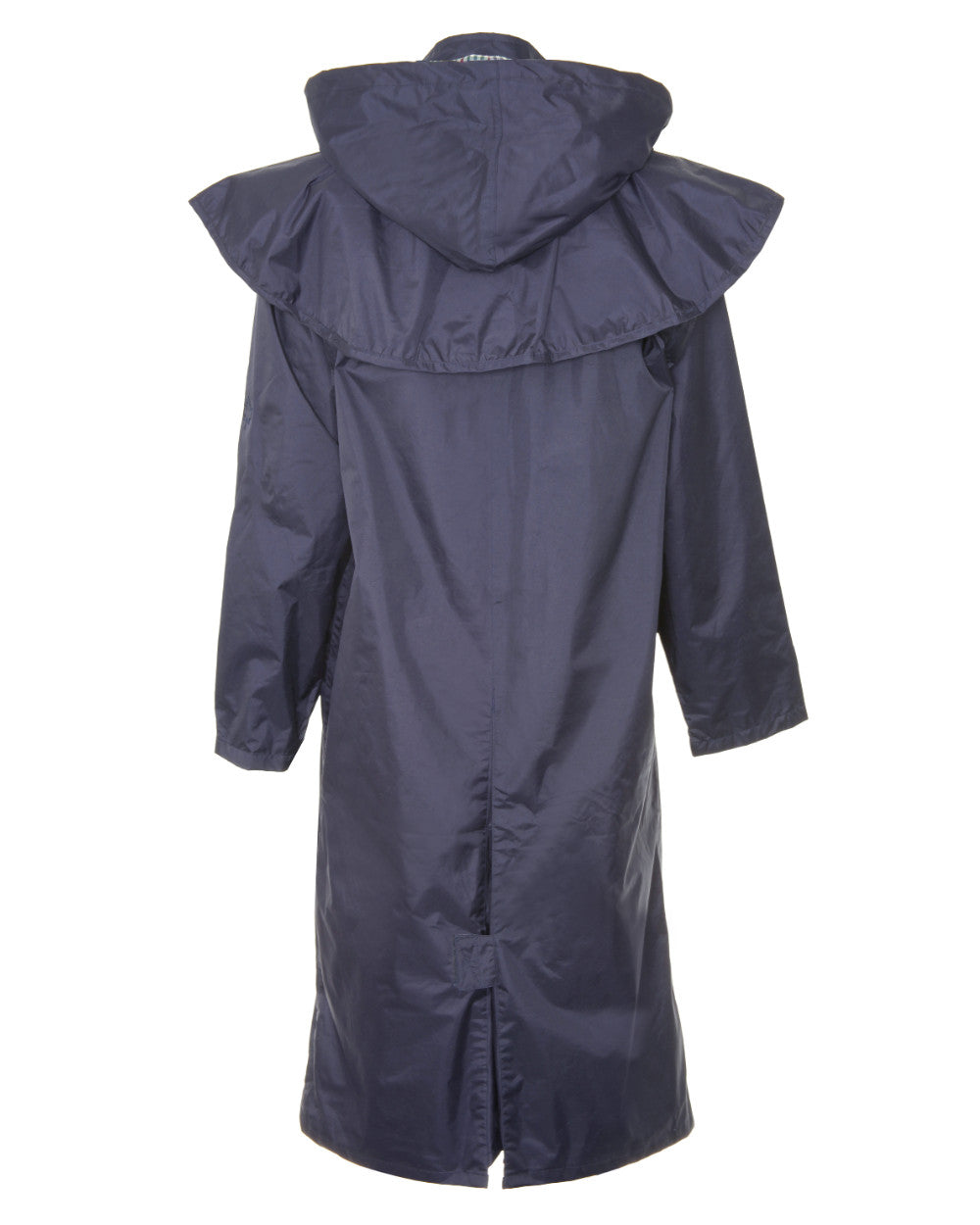 Navy Coloured Champion Sandringham Long Waterproof Coat On A White Background