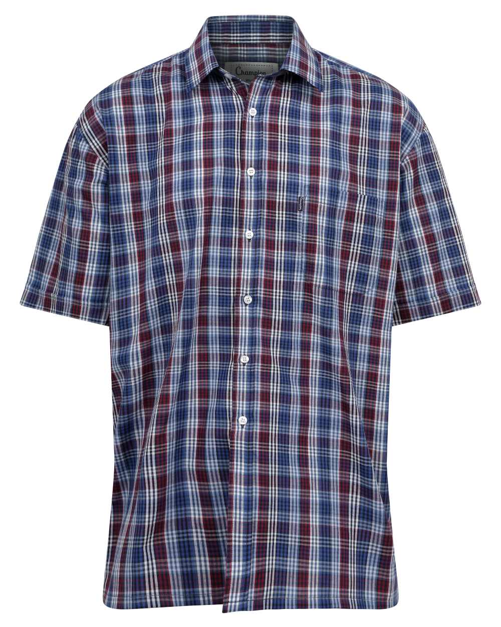 Red Coloured Champion Whitby Short Sleeved Shirt On A White Background