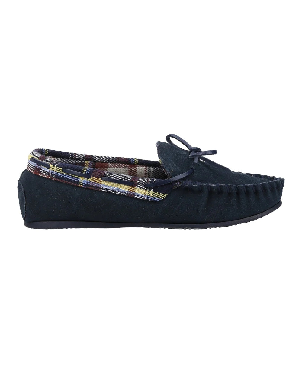 Navy coloured Cotswold Chatsworth Slippers on white background