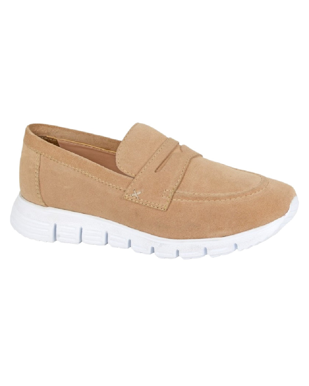 Taupe Coloured Cipriata Womens Felisa Metropolitan Slip On Trainers on White Background