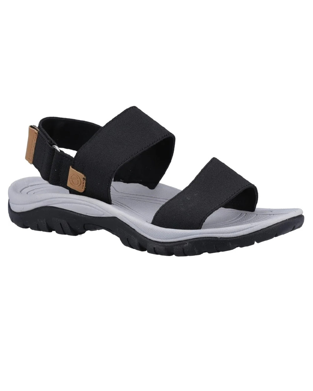 Black coloured Cotswold Alcester Sandals on white background