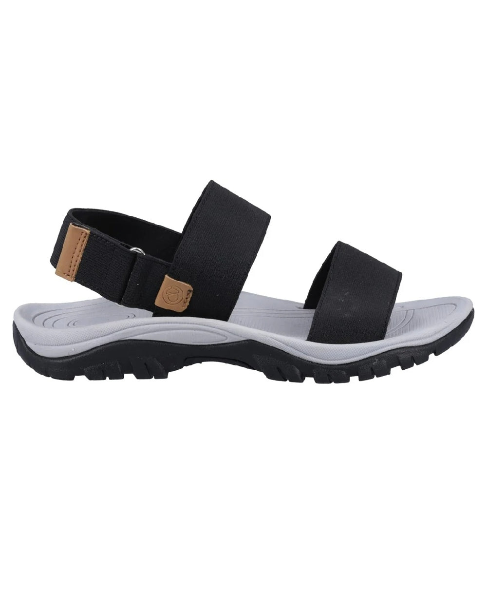 Black coloured Cotswold Alcester Sandals on white background