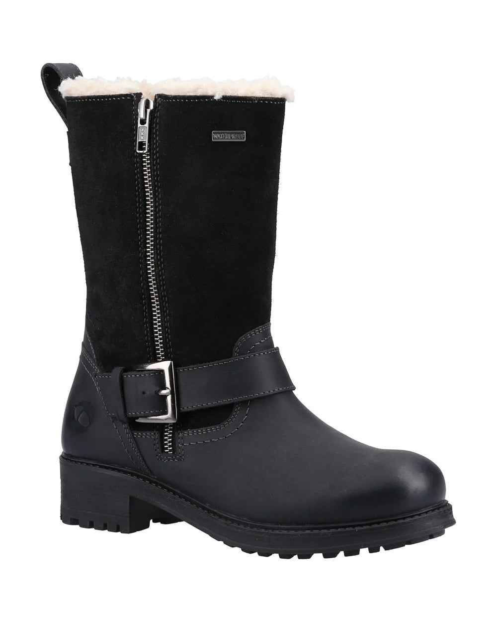 Black coloured Cotswold Alverton Boots on white background 