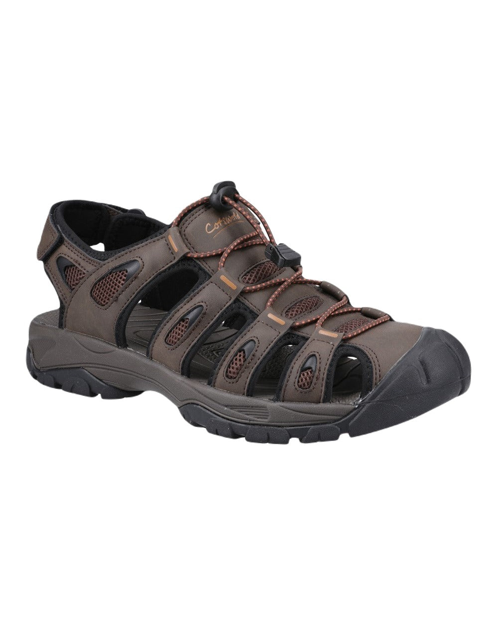Brown Coloured Cotswold Mens Ampney Sandals on White Background
