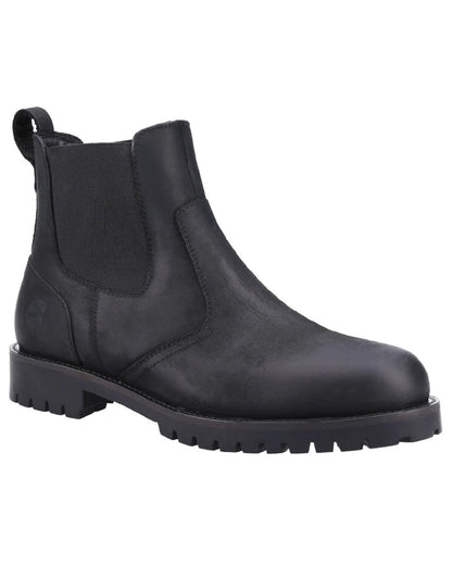 Black coloured Cotswold Bodicote Chelsea Boots on white background 