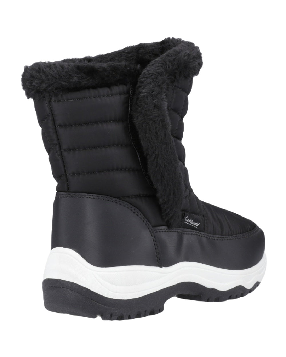 Black Coloured Cotswold Womens Butterrow Snowboots on White Background