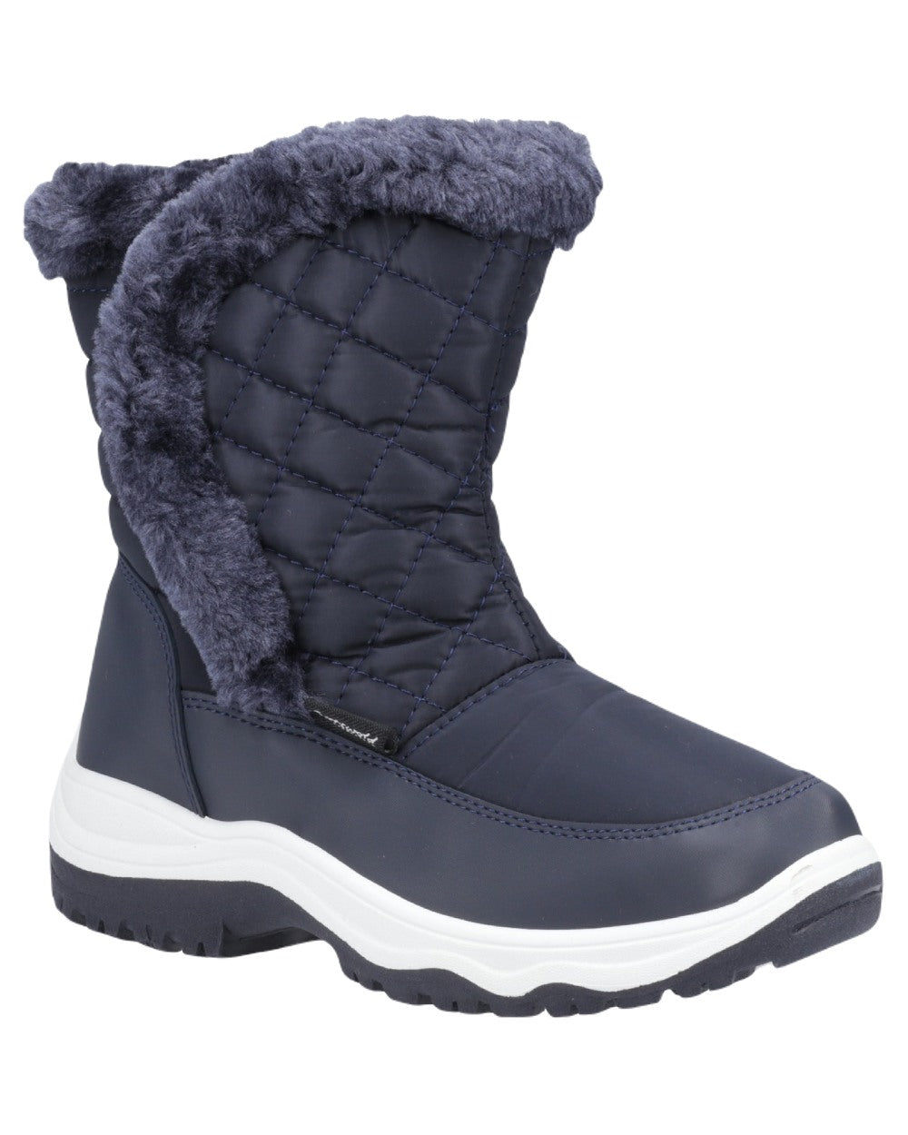 Navy Coloured Cotswold Womens Butterrow Snowboots on White Background