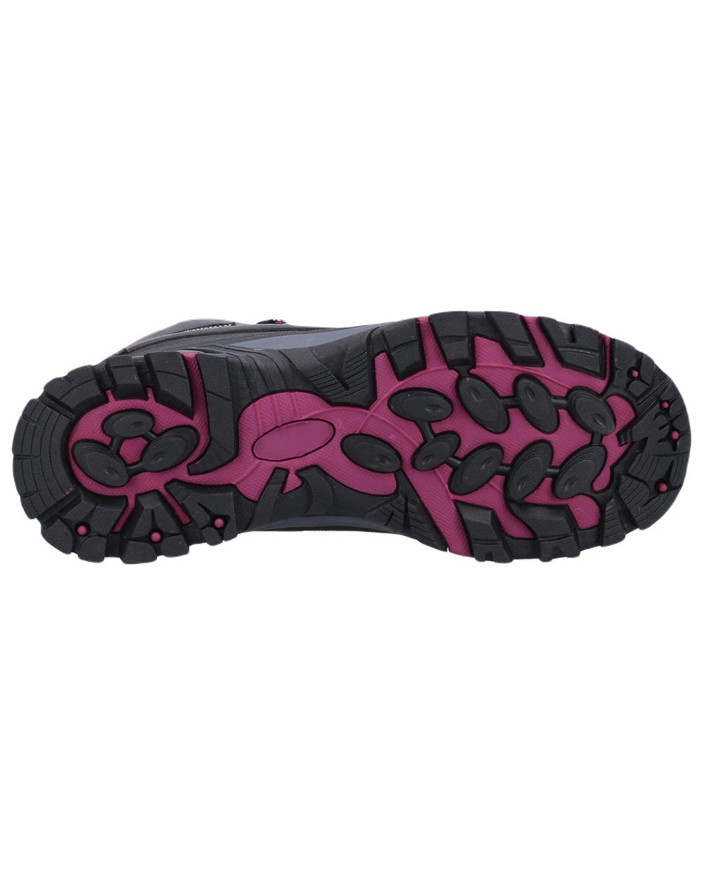 Grey/Berry coloured Cotswold Calmsden Womens Hiking Boots on white background