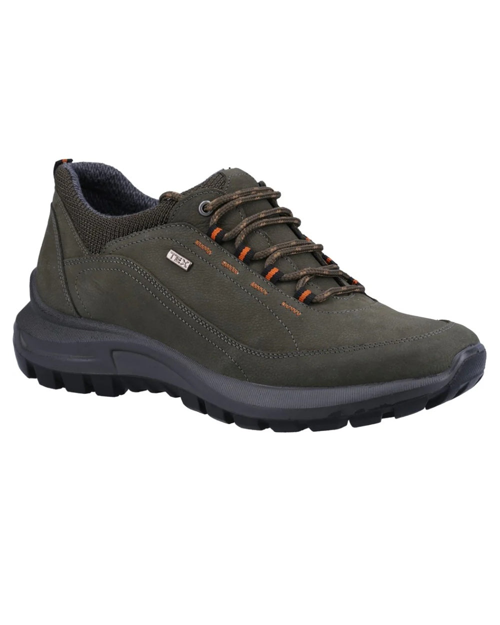 Khaki coloured Cotswold Dumbleton Shoes on white background