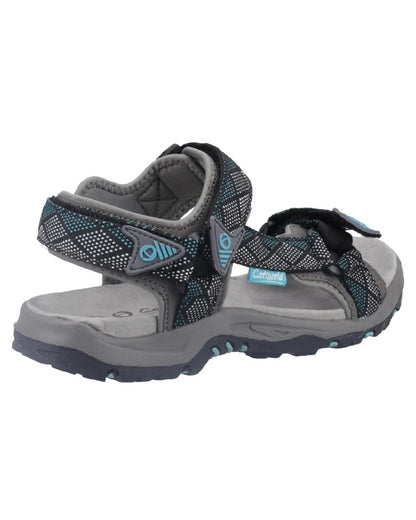 Grey/Turquoise coloured Cotswold Foxcote Sandals on white background 