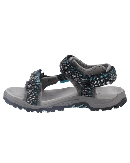 Grey/Turquoise coloured Cotswold Foxcote Sandals on white background 