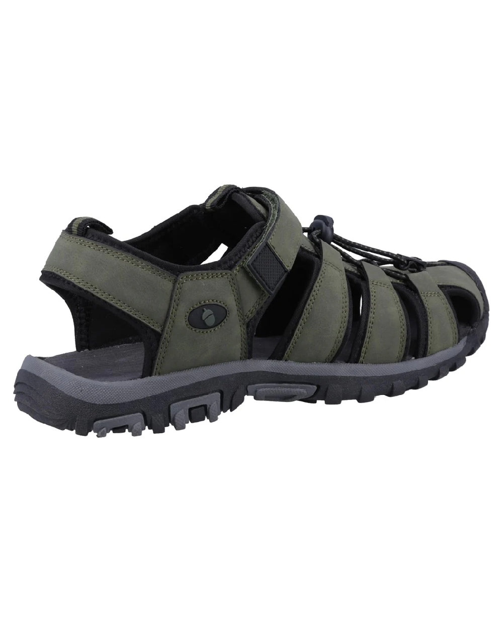 Khaki coloured Cotswold Furze Sandals on white background