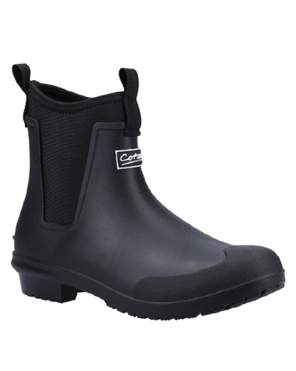 Black coloured Cotswold Grosvenor Wellington Boots on white background 