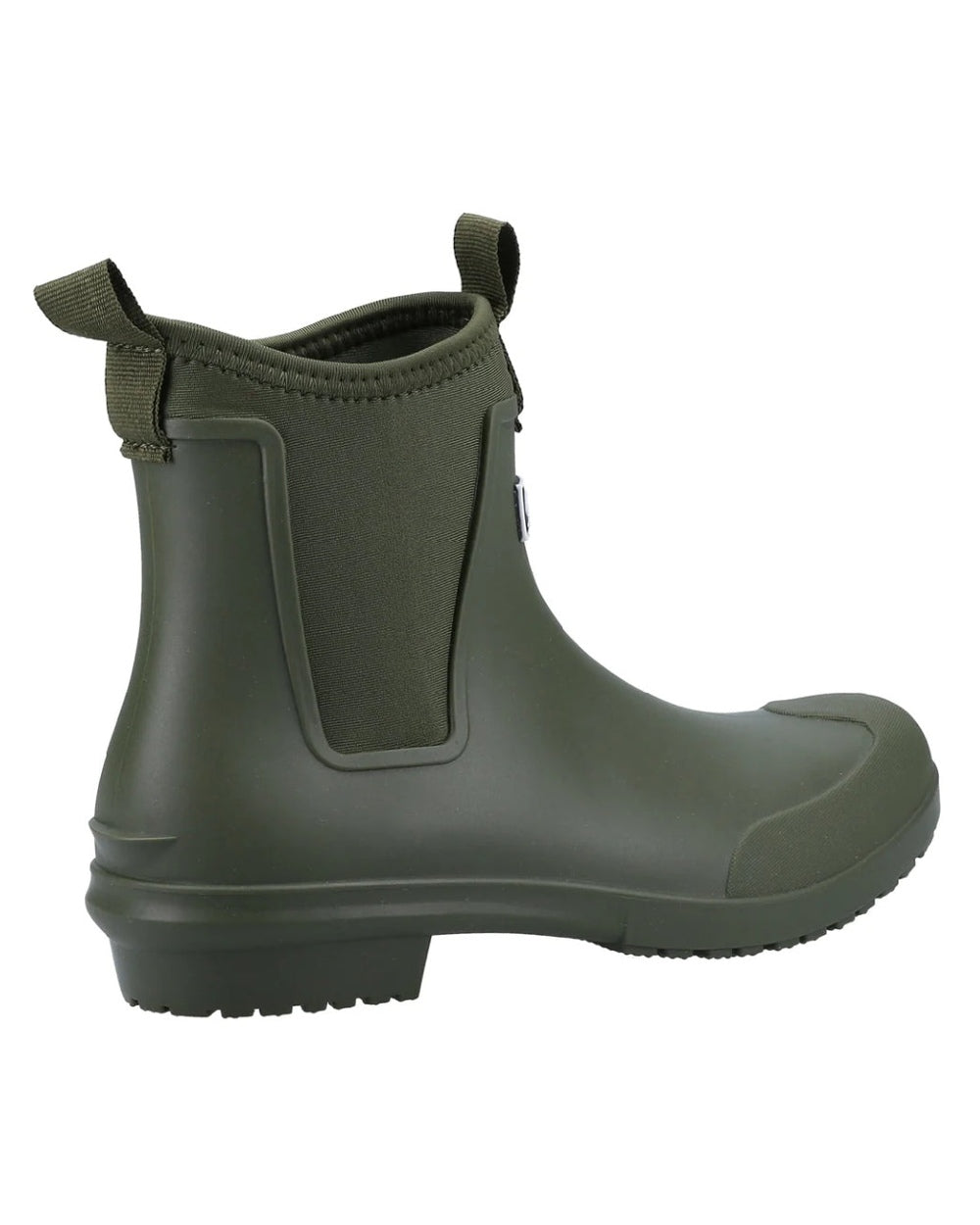 Green coloured Cotswold Grosvenor Wellington Boots on white background 