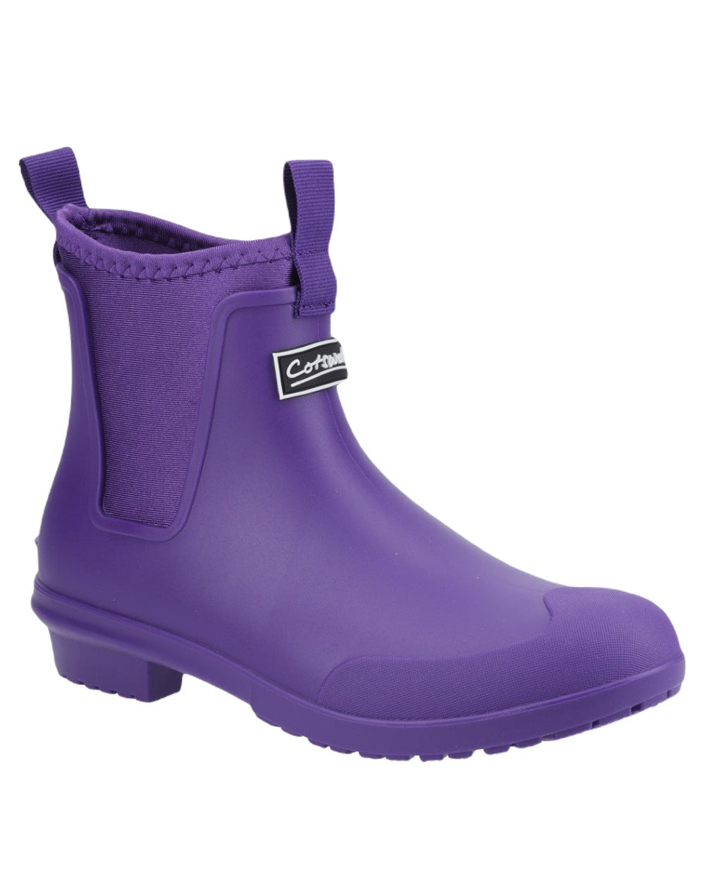 Purple Coloured Cotswold Grosvenor Wellingtons on White Background