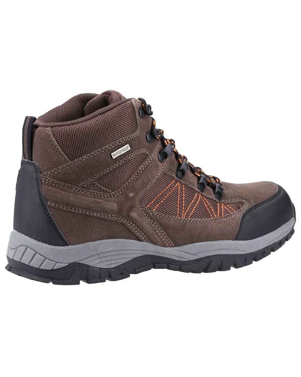 Brown coloured Cotswold Mens Maisemore Hiking Boots on white background 