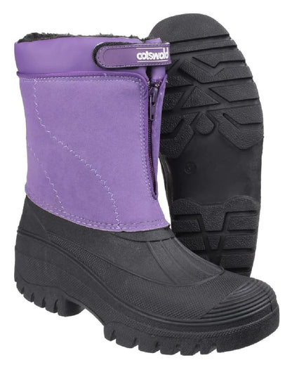 Purple coloured Cotswold Mens Venture Waterproof Winter Boots on white background 