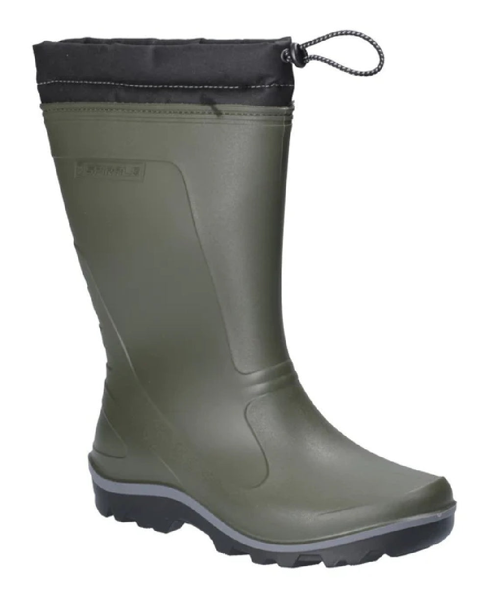 Green coloured Cotswold Minchinhampton Lined Wellington Boots on white background