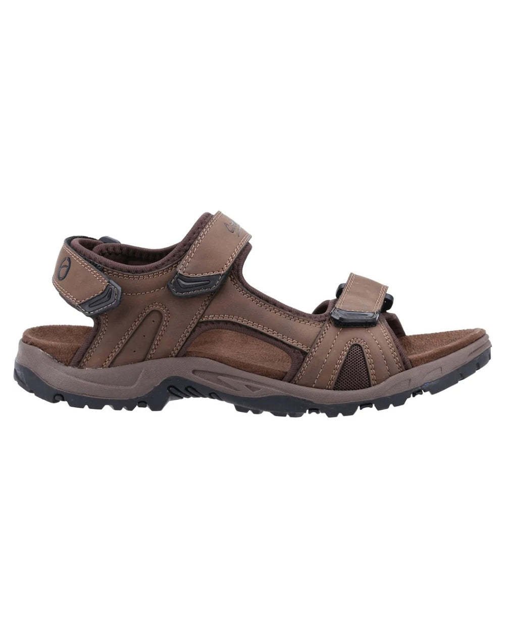 Brown coloured Cotswold Shilton Recycled Sandals on white background 