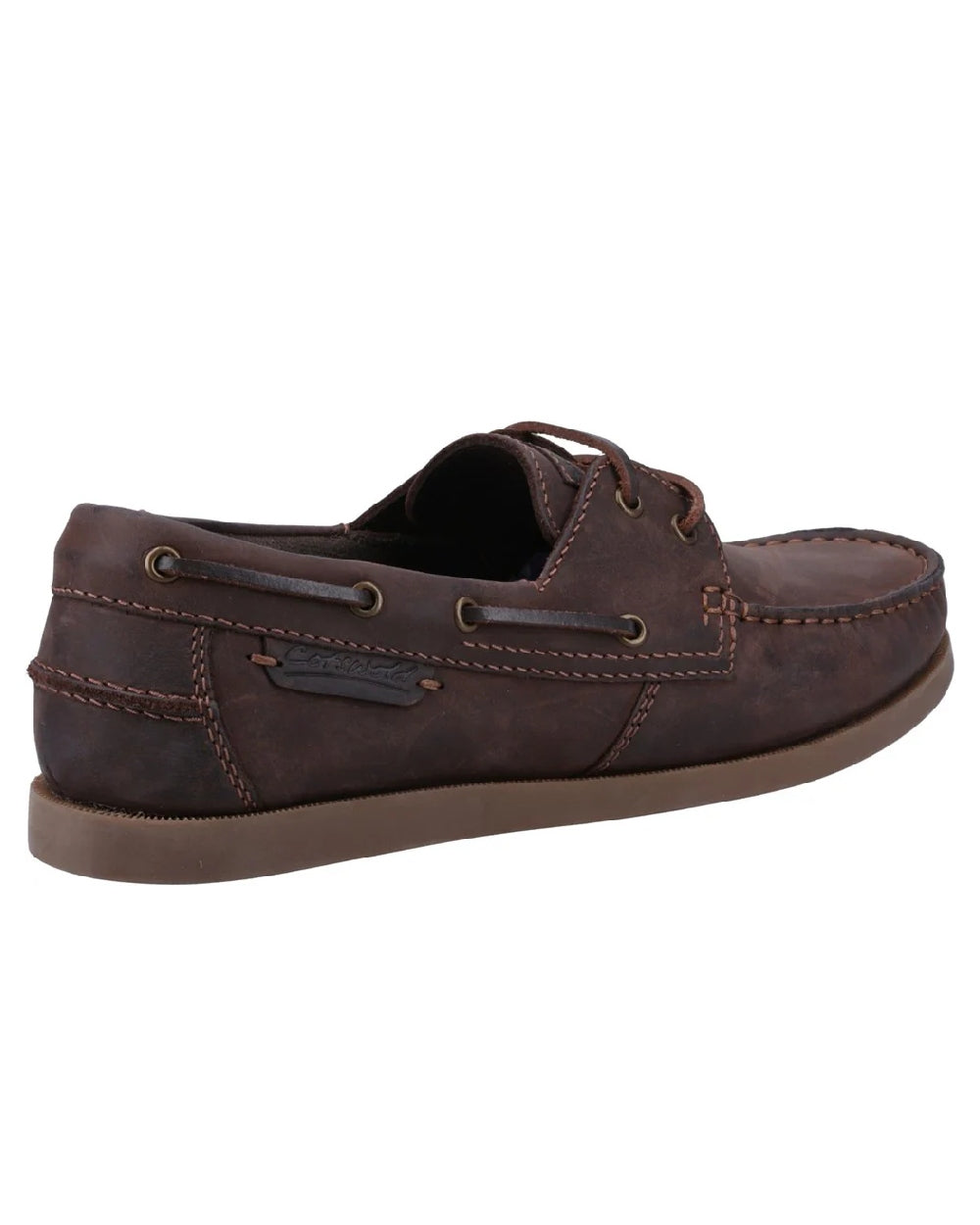 Brown coloured Cotswold Waterlane Shoes on white background