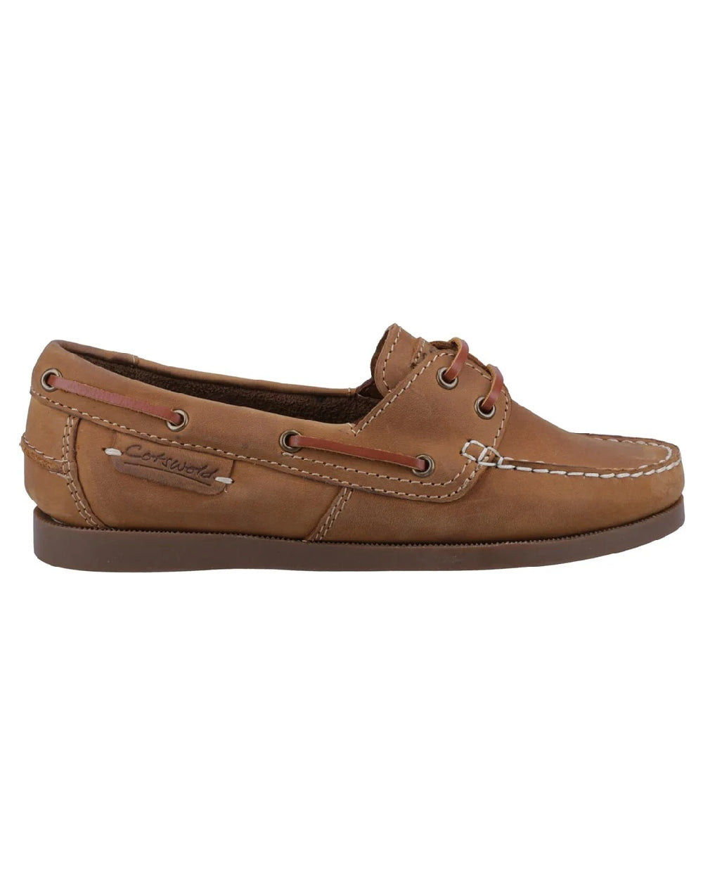 Camel coloured Cotswold Waterlane Shoes on white background