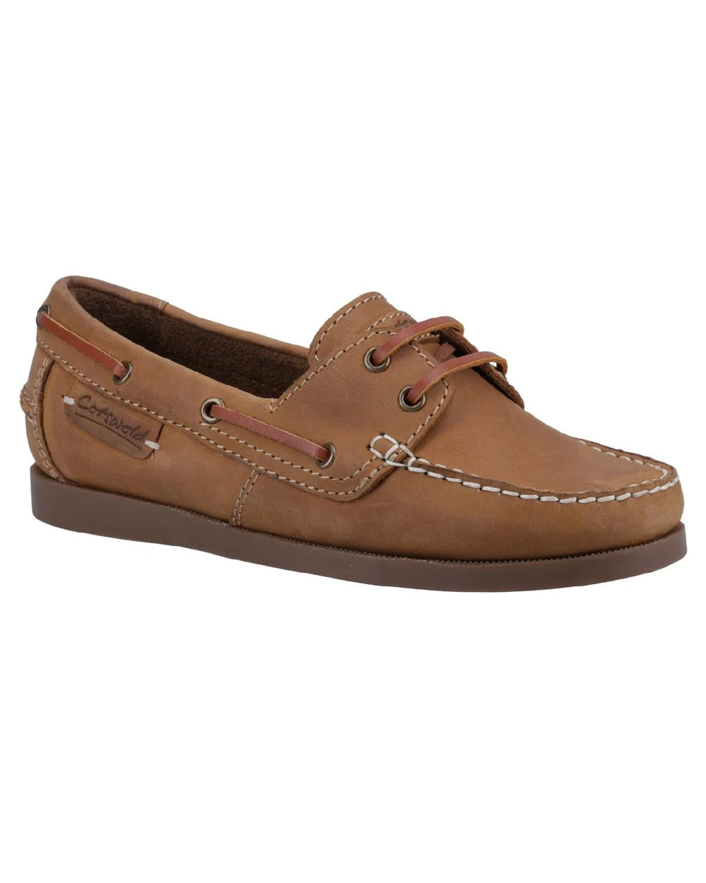 Camel coloured Cotswold Waterlane Shoes on white background