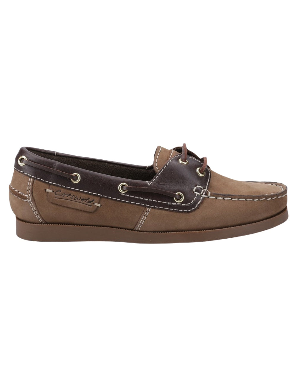 Taupe Brown Coloured Cotswold Waterlane Shoes on White Background