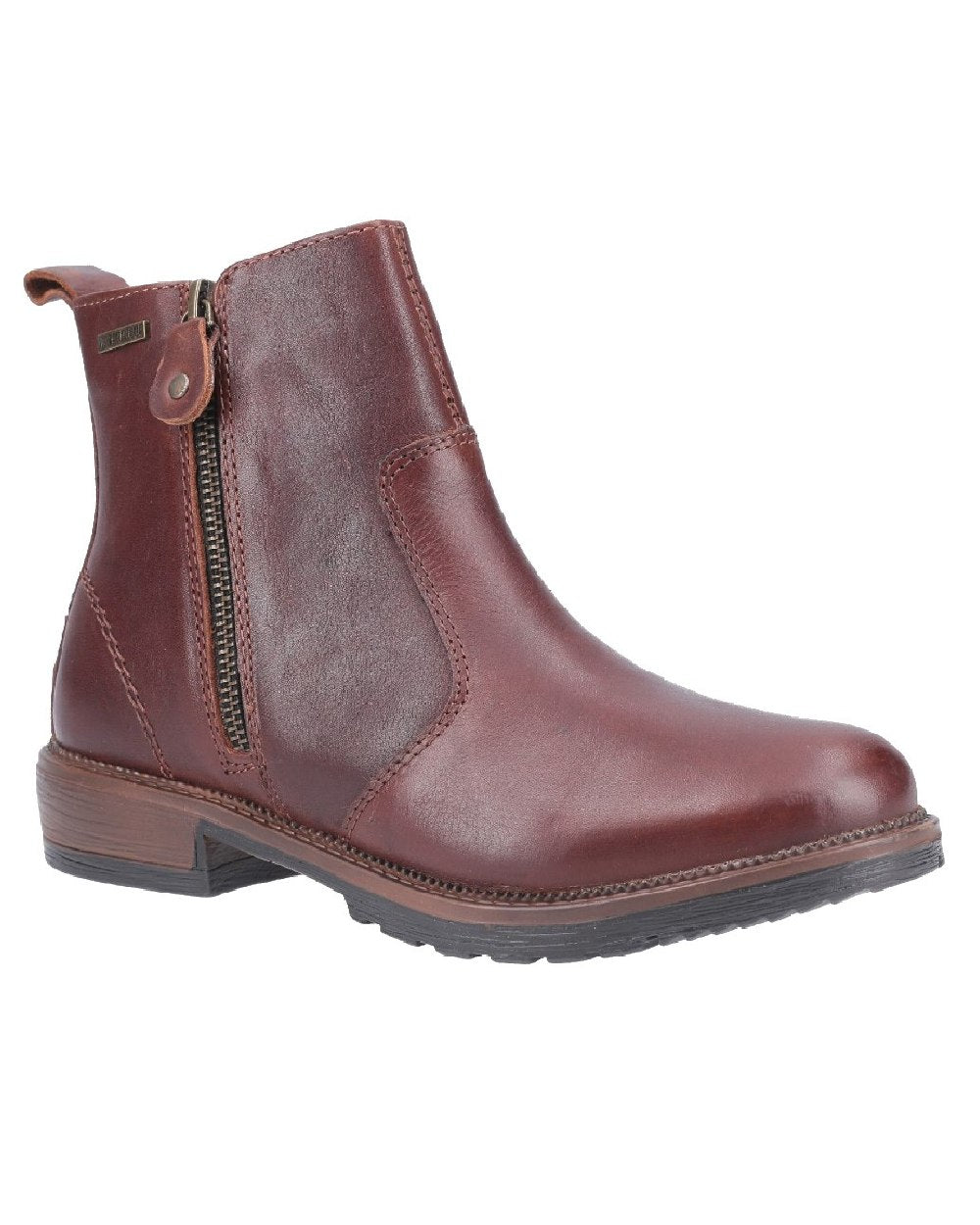 Brown coloured Cotswold Womens Ashwicke Zip Ankle Boots on white background