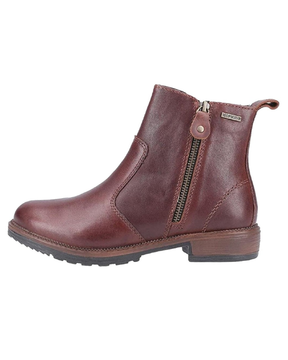 Brown coloured Cotswold Womens Ashwicke Zip Ankle Boots on white background