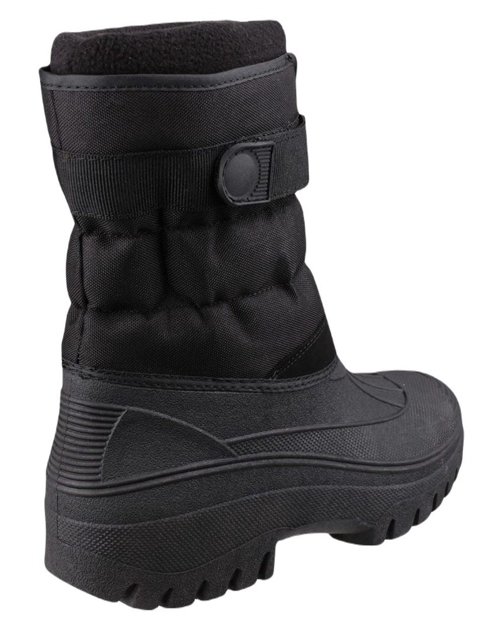 Black coloured Cotswold Womens Chase Zip Up Winter Boots on white background 