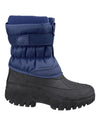 Navy coloured Cotswold Womens Chase Zip Up Winter Boots on white background #colour_navy