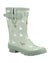 Alpaca print green coloured Cotswold Womens Farmyard Mid Wellington boots on white background #colour_alpaca-print-green