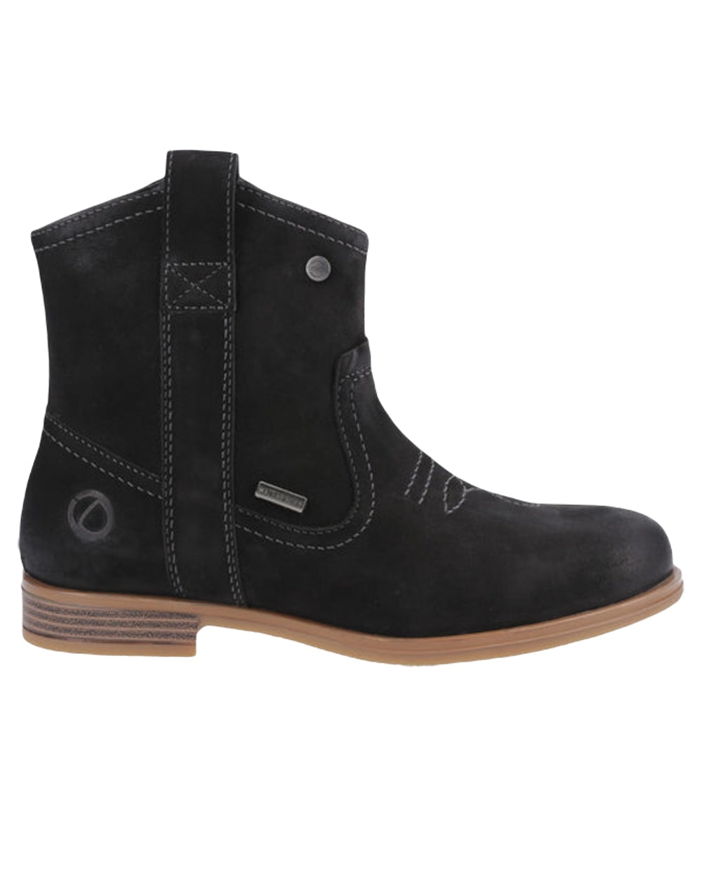 Black Coloured Cotswold Womens Signet Ankle Boots on White Background