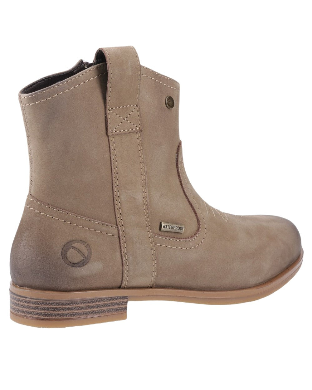 Taupe Coloured Cotswold Womens Signet Ankle Boots on White Background