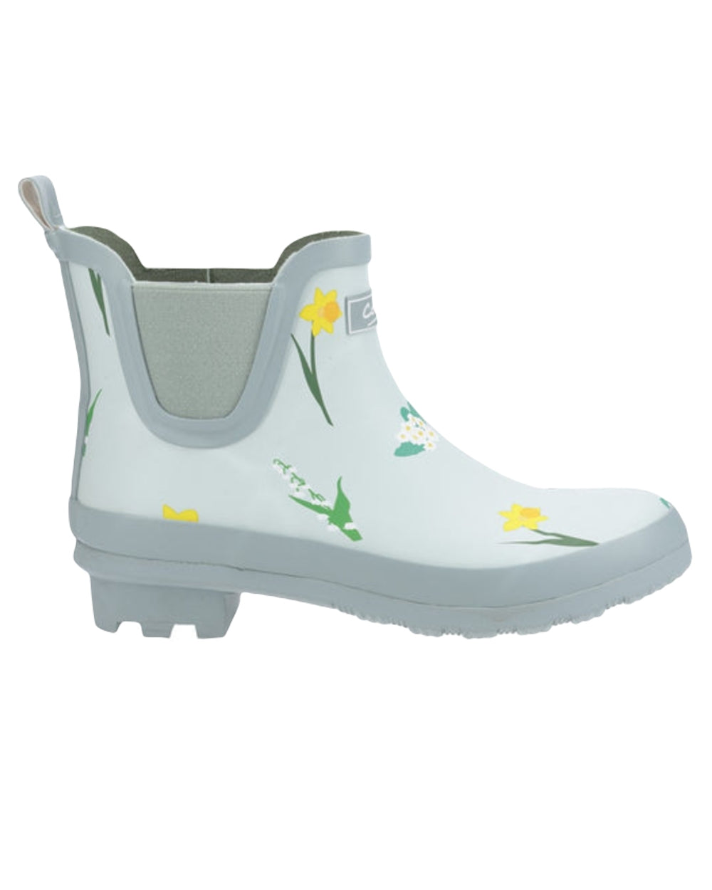 Mint Coloured Cotswold Womens Wildflower Ankle Wellingtons on White Background