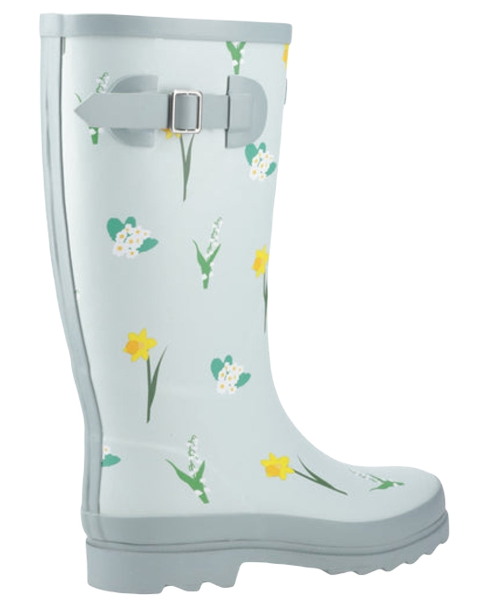Mint Coloured Cotswold Womens Wildflower Tall Wellingtons on White Background