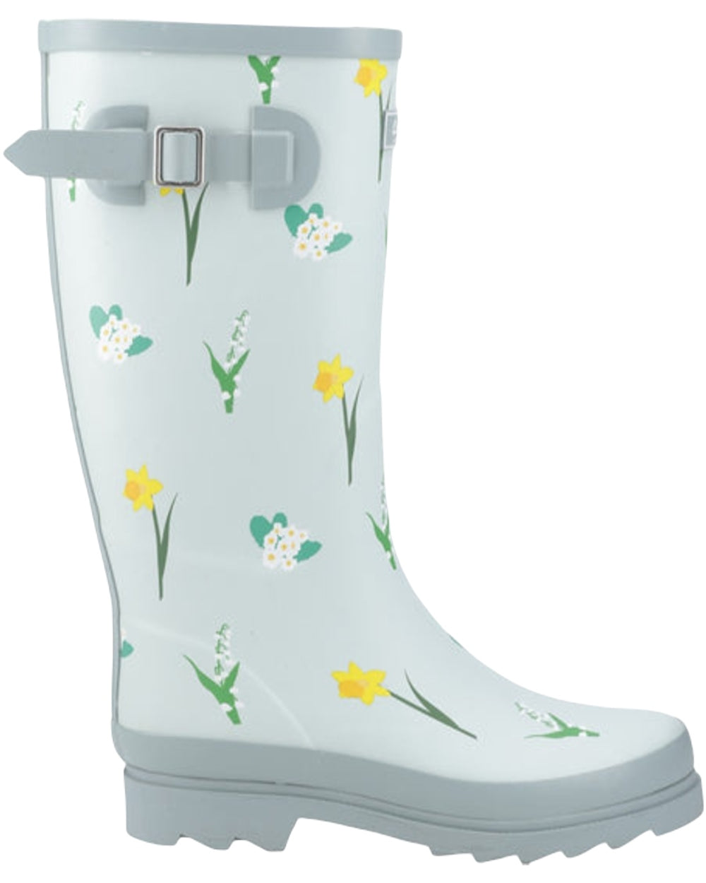 Mint Coloured Cotswold Womens Wildflower Tall Wellingtons on White Background