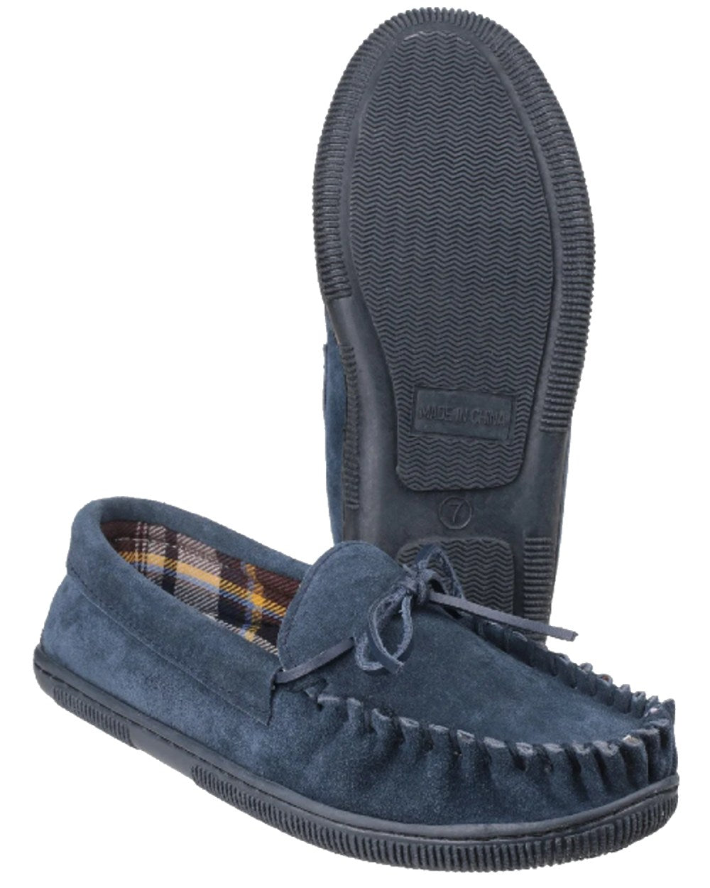 Cotswold Alberta Moccasin Slippers in Navy