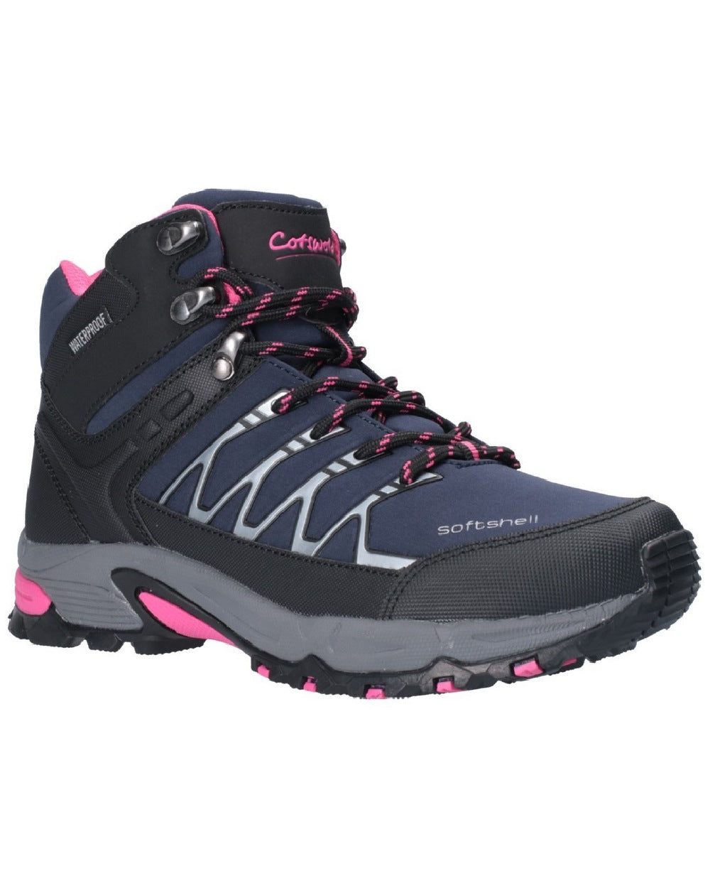 Cotswold Womens Abbeydale Mid Hiking Boots in Black Fuchsia 