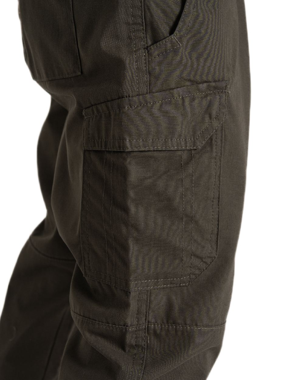 Woodland Green Coloured Craghoppers Childrens Kiwi II Trousers on White Background