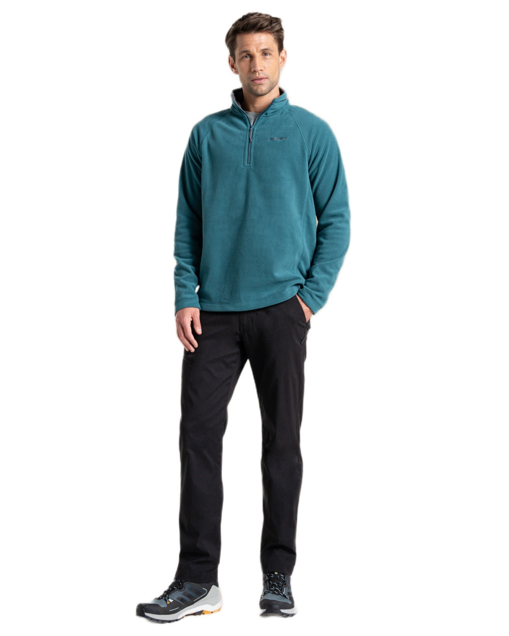 Sacramento Green Coloured Craghoppers Corey VI Half Zip Fleece on White Background