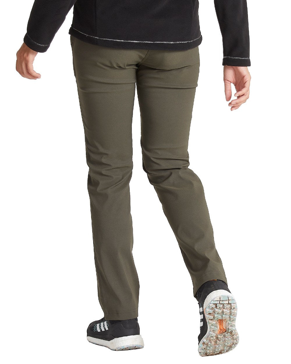 Mid Khaki Coloured Craghoppers Womens Kiwi Pro II Trousers On A White Background