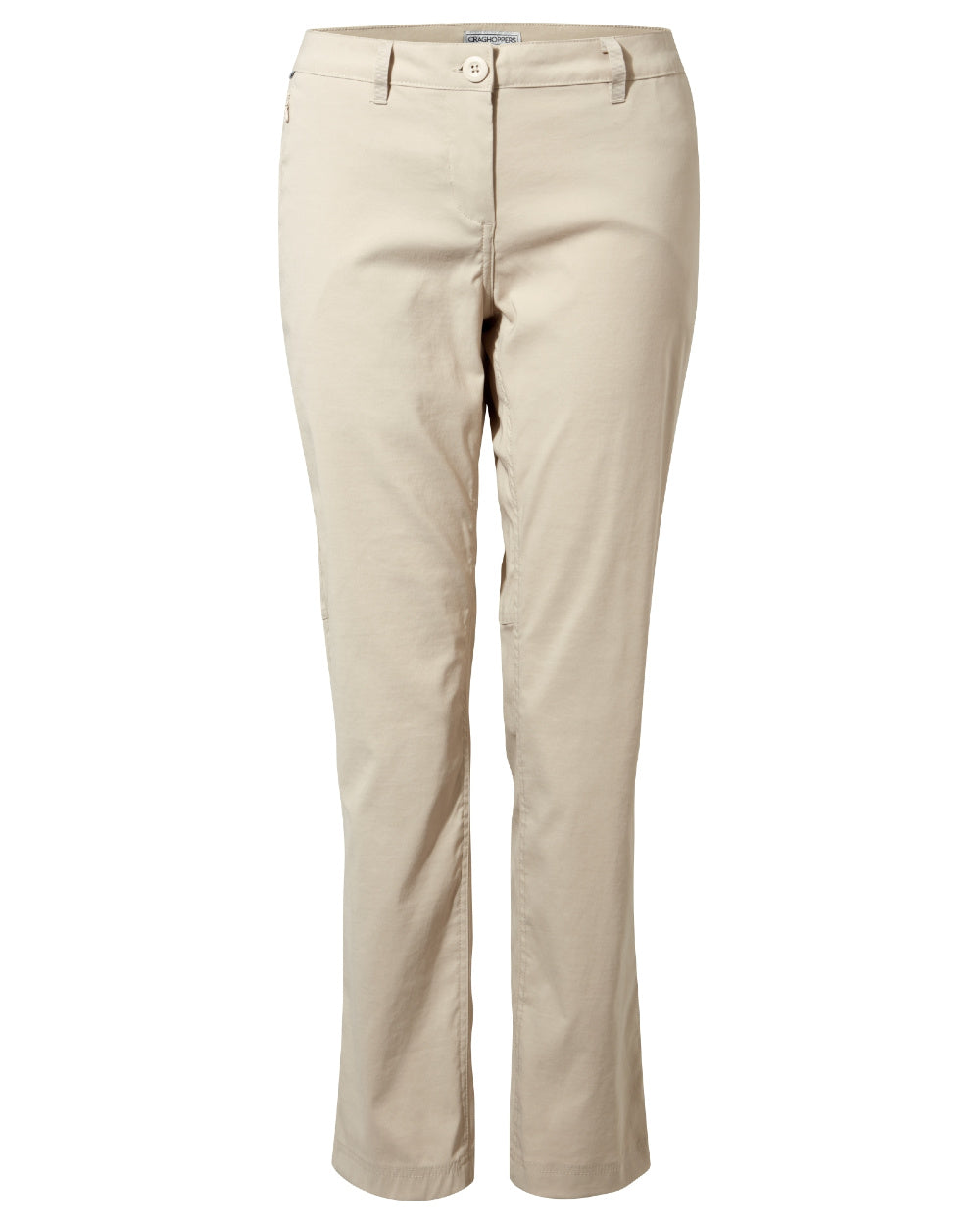 Desert Sand Coloured Craghoppers Womens Kiwi Pro II Trousers On A White Background