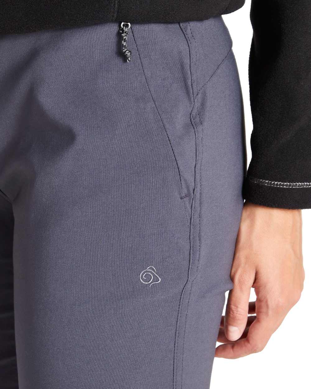 Graphite Coloured Craghoppers Womens Kiwi Pro II Trousers On A White Background