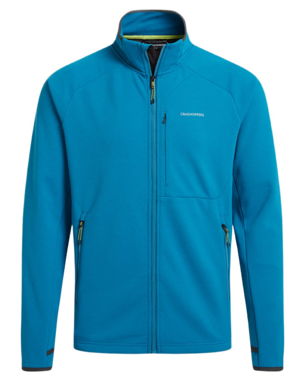 Ocean Teal Coloured Craghoppers Mens Dynamic Pro Full Zip Fleece Jacket on White Background
