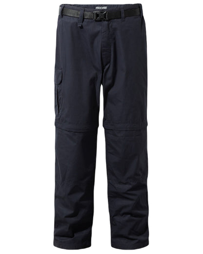 Dark Navy Coloured Craghoppers Mens Kiwi Convertible Trousers On A White Background 