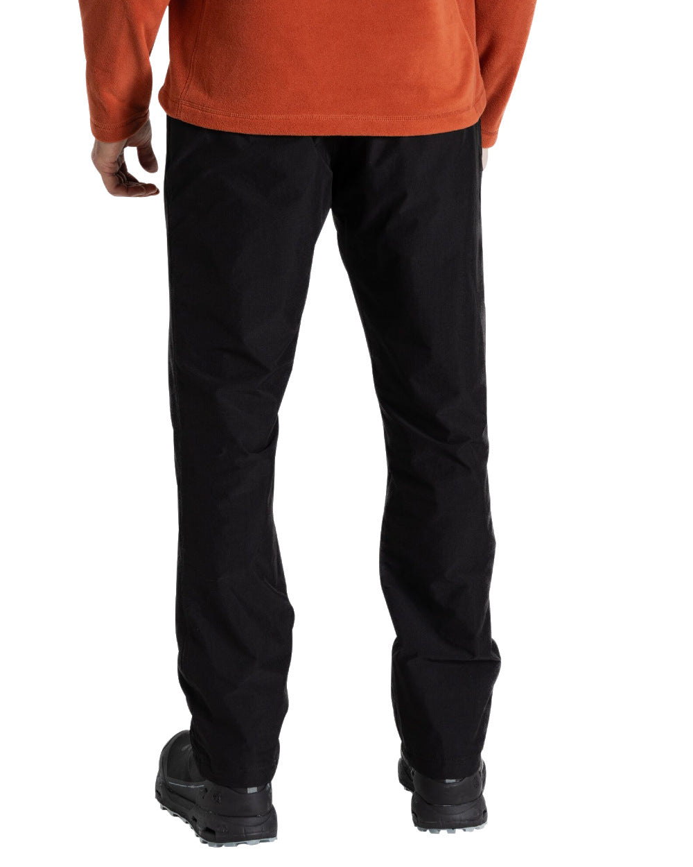 Black Coloured Craghoppers Mens Kiwi Pro II Waterproof Trousers On A White Background