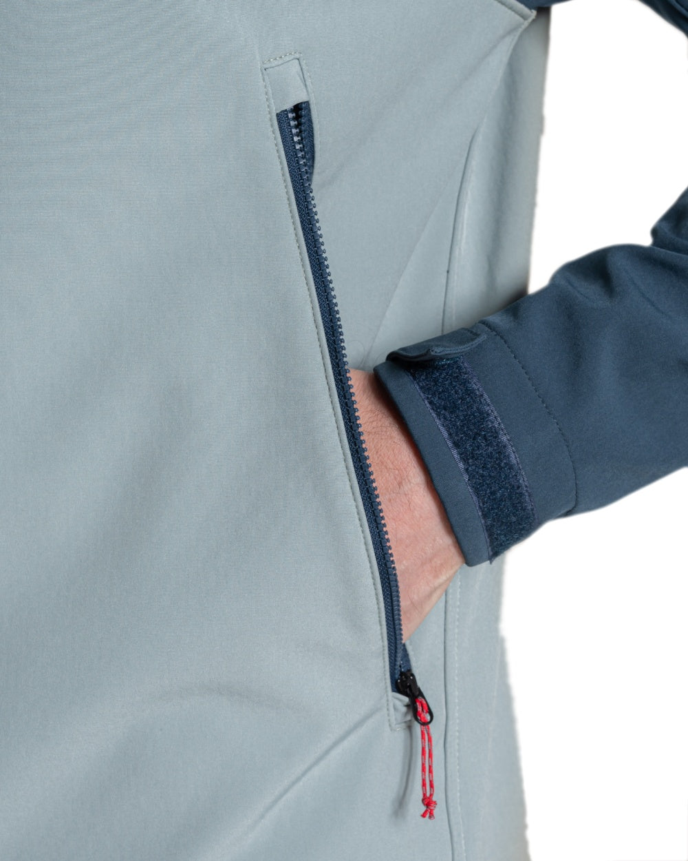 Blue Stone Soft SageColoured Craghoppers Mens Seer Hooded Jacket on White Background